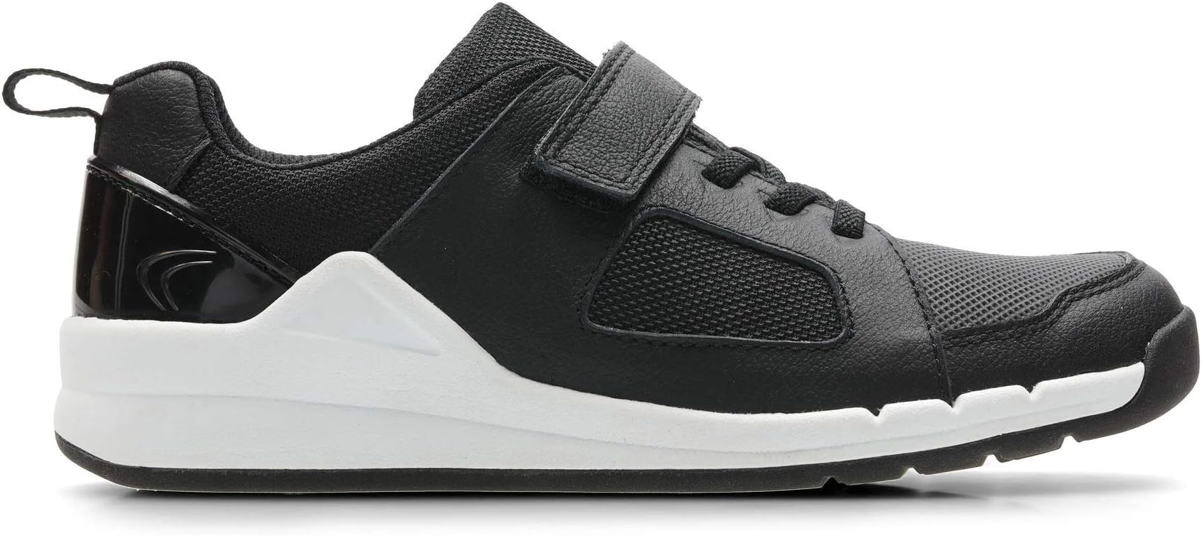Clarks Orbit Ride Leather Trainers in Black