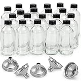 20 Pack, 4 oz Small Clear Glass Bottles with Lids