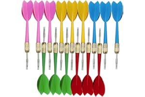 FANBODTA 15pcs Tip Dart Colorful Dart Soft Tip Darts, Bar Dart, Plastic Tip Darts Set Steel Tip Darts Darts Metal Tip Set, Metal Darts for Dartboard