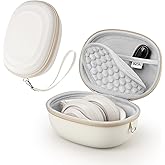 Case for Beats Studio Pro/Solo 4/Solo 3/Studio3 On-Ear Headphones, Portable Travel Hard Shell Storage Bag (Beige)