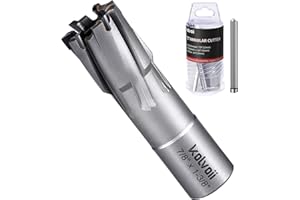 Kolvoii Carbide-Tipped Annular Cutter, 7/8" Diameter x 1-3/8"Depth, High-Efficiency Cutting TCT Magnetic Drill Bit with Pilot Pin for Stainless Steel, Iron, and Hard Steel(3/4" Weldon Shank, 2 Flat)