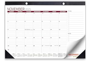 WINDRIO Desk Calendar 2026 Wall Calendars, November 2025 - December 2026 Monthly Planner Paper Office Desktop 17"X 12", 14-Months, Planning and Organizing Home, School, Office, Holiday, Vacation (Color Bars)