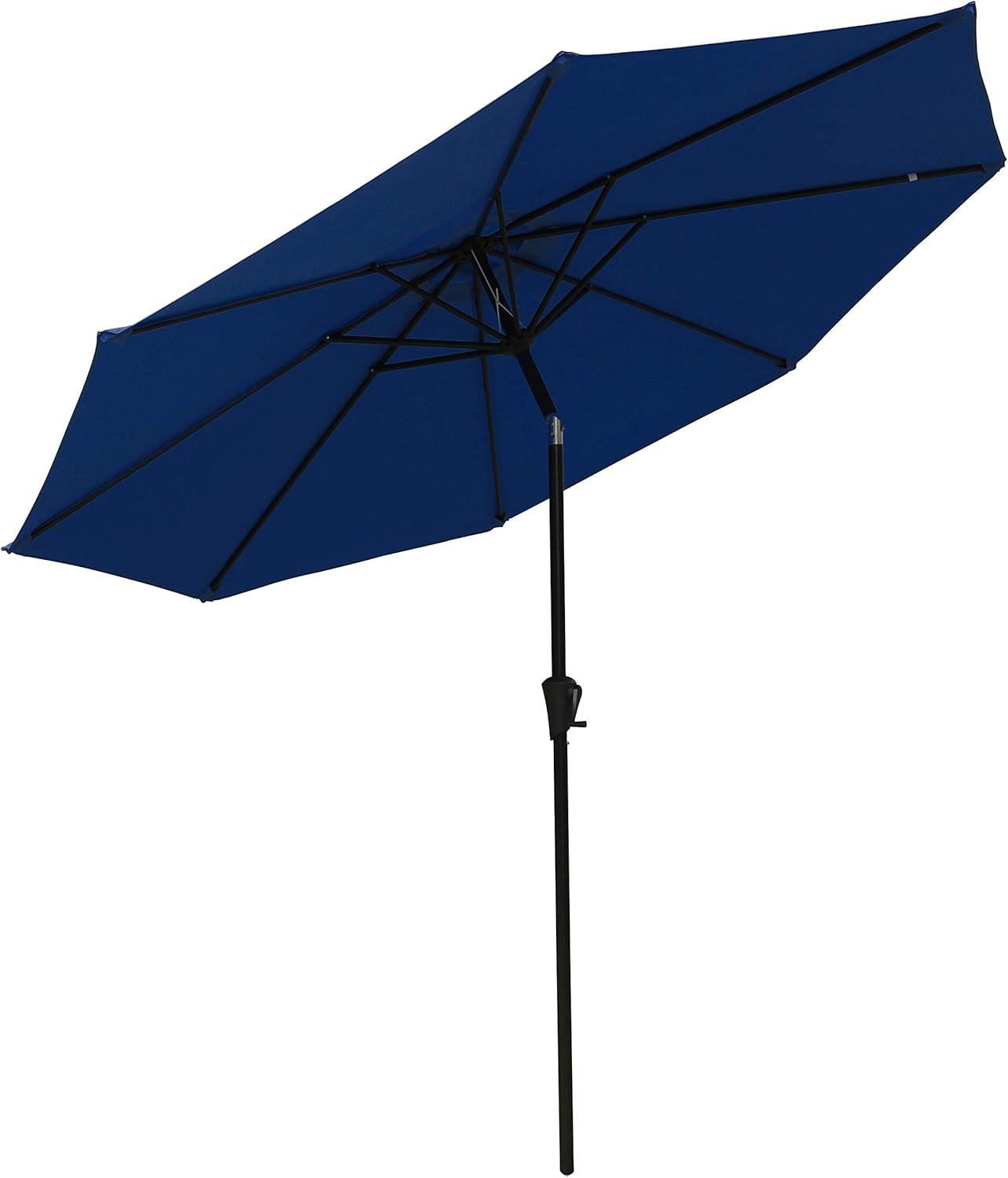Amazon Com Cobana 9 Ft Aluminum Patio Umbrella 8 Aluminum Ribs Market Outdoor Umbrella With Push Button Tilt And Crank 250g Sqm Polyester Navy Blue Garden Outdoor