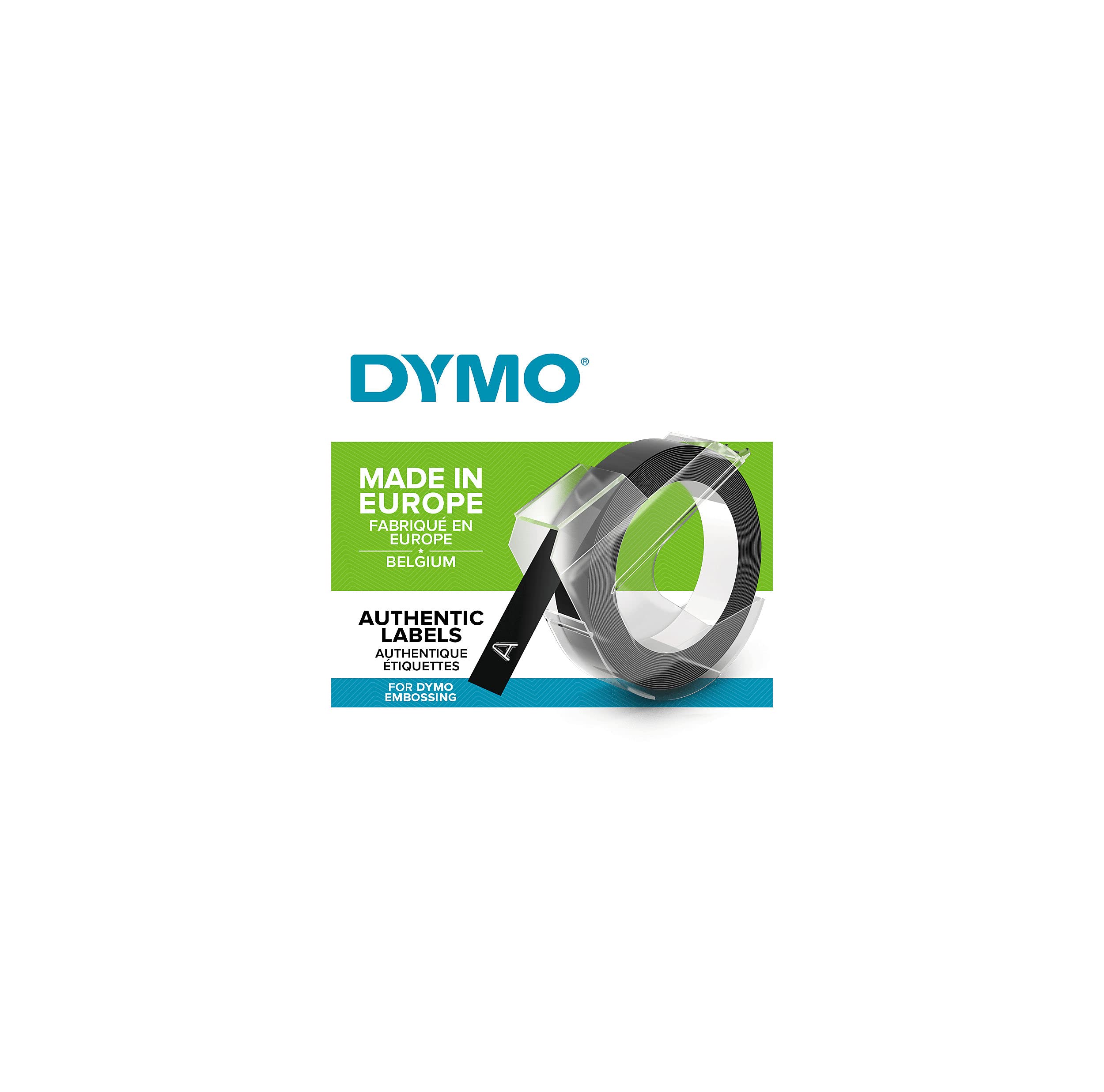 Dymo Embosser Tape 9 mm - White on Black