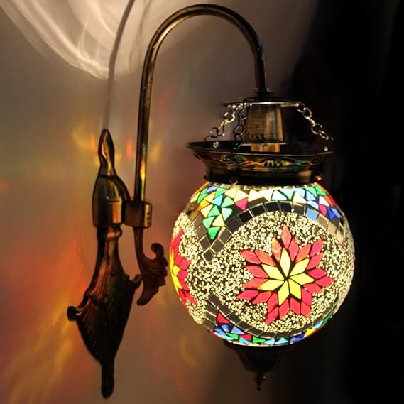 Earthenmetal Handcrafted Ball Shaped Hanging Wall Lamp/Light With Metal Fitting