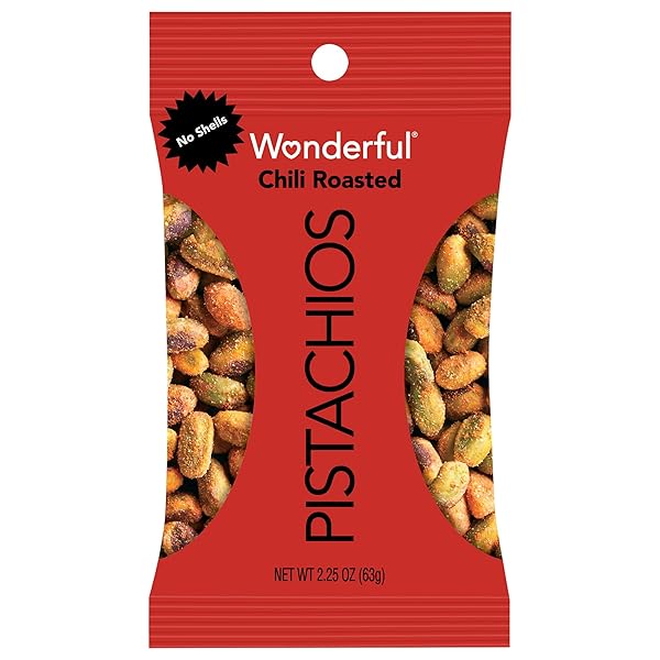 WONDERFUL PISTACHIOS NO SHELLS CHILI ROASTED PISTACHIOS 2.25...