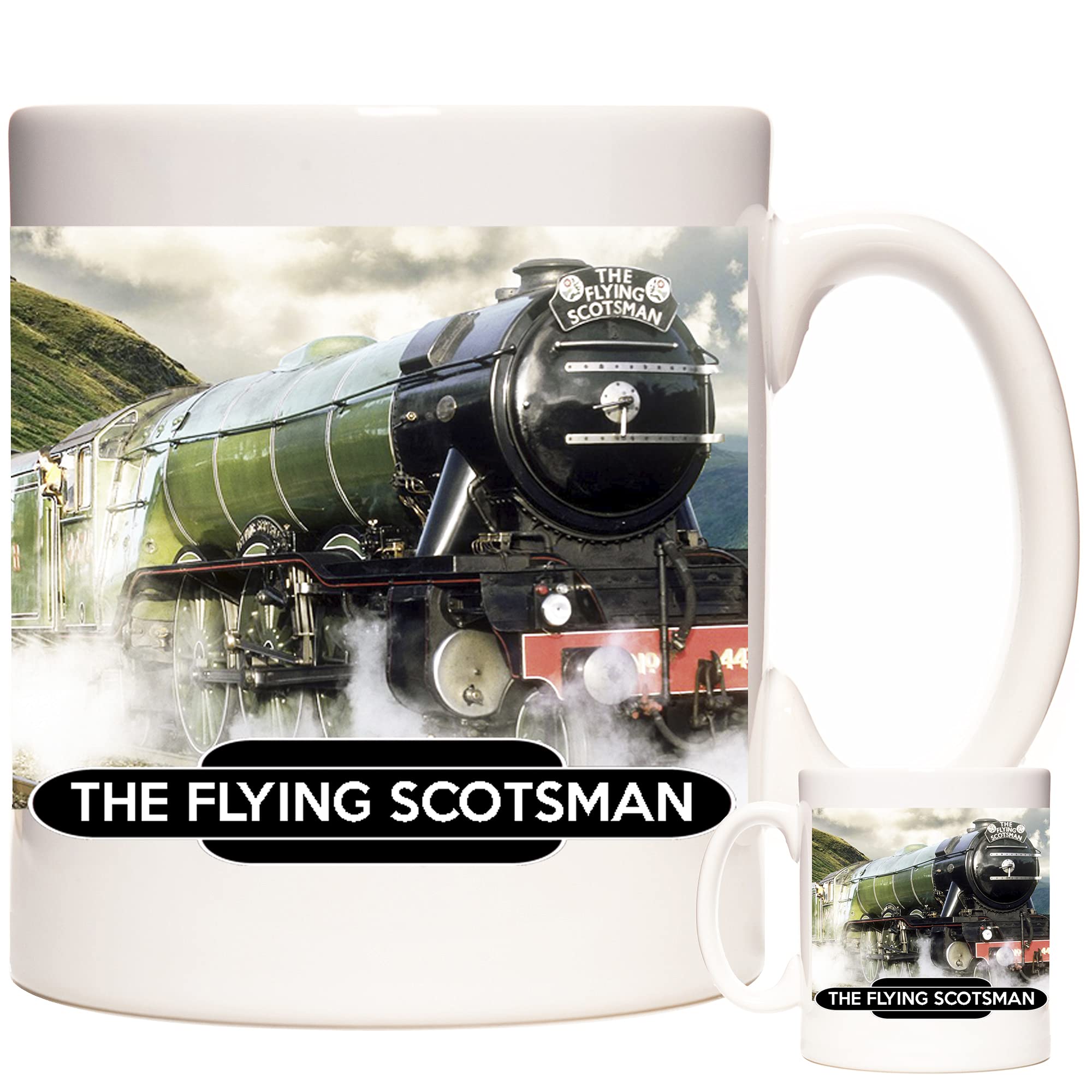 Steam Train Coffee Mug, The Flying Scotsman. 11oz Ceramic Gift Mug. Flying Scotsman Gift. Flying Scotsman Steam Train Gift Coffee Mug