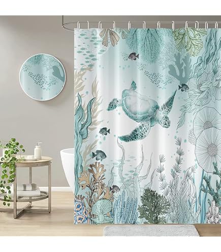 ZXMBF Lot de 12 rideaux de douche en tissu imperméable avec crochets en