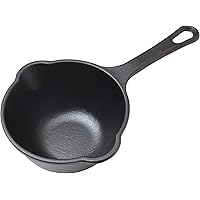 Victoria Cast Iron Sauce Pan. 0.45qt Sauce Pot Seasoned with 100% Kosher Certified Non-GMO Flaxseed Oil.