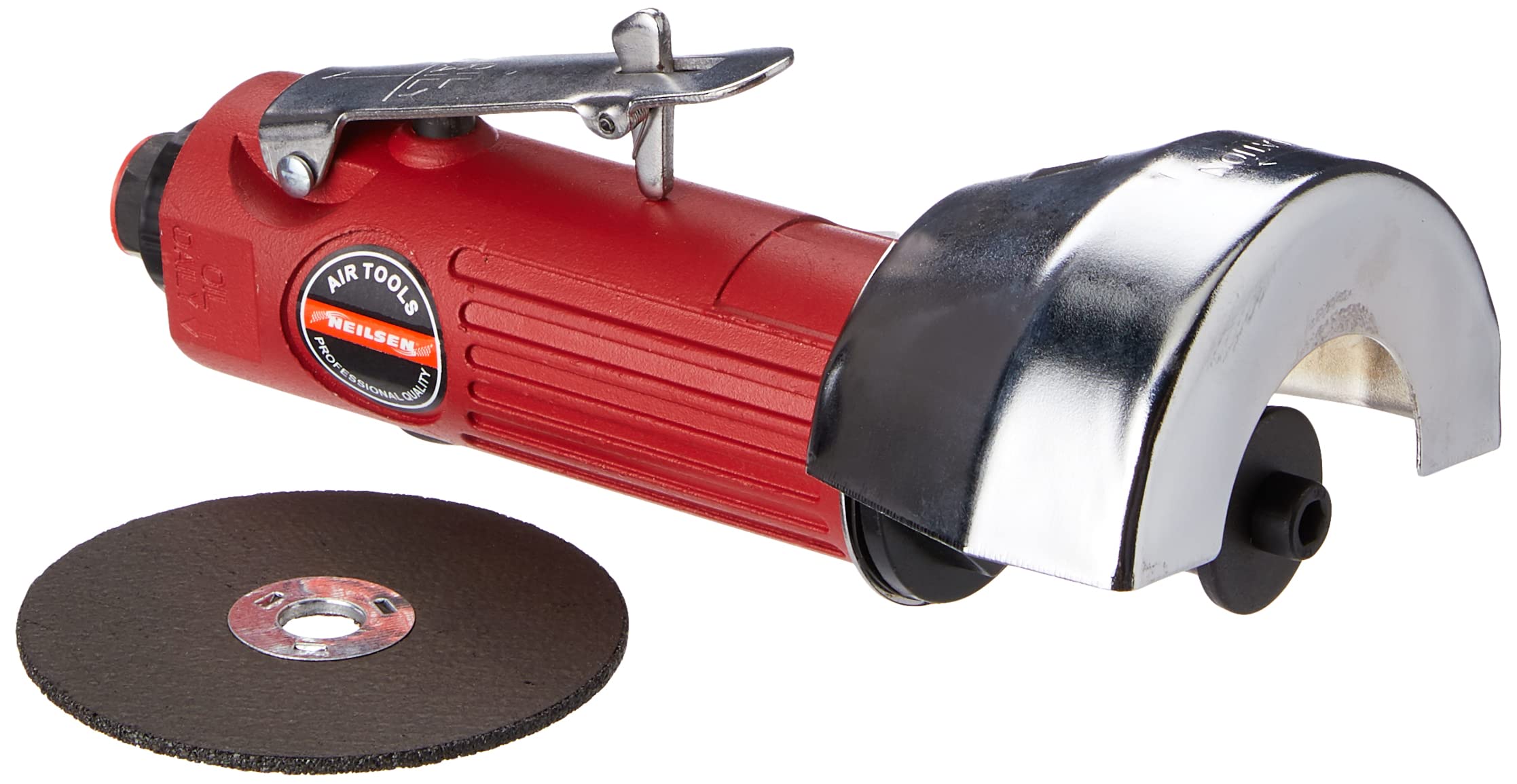 Neilsen CT0678 1/4in Air Cut-Off Tool - 3-Inch/75mm Cutting Disc, 20000 RPM, Lightweight Aluminum Housing, Safety Trigger, Rear Exhaust