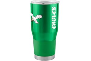 Team Fan Apparel NFL 30oz Gameday Stainless Steel Tumbler, Insulated For Hot & Cold, Slider Lid, Silicone Grip, Officially Licensed (Philadelphia Eagles - Kelly Green)