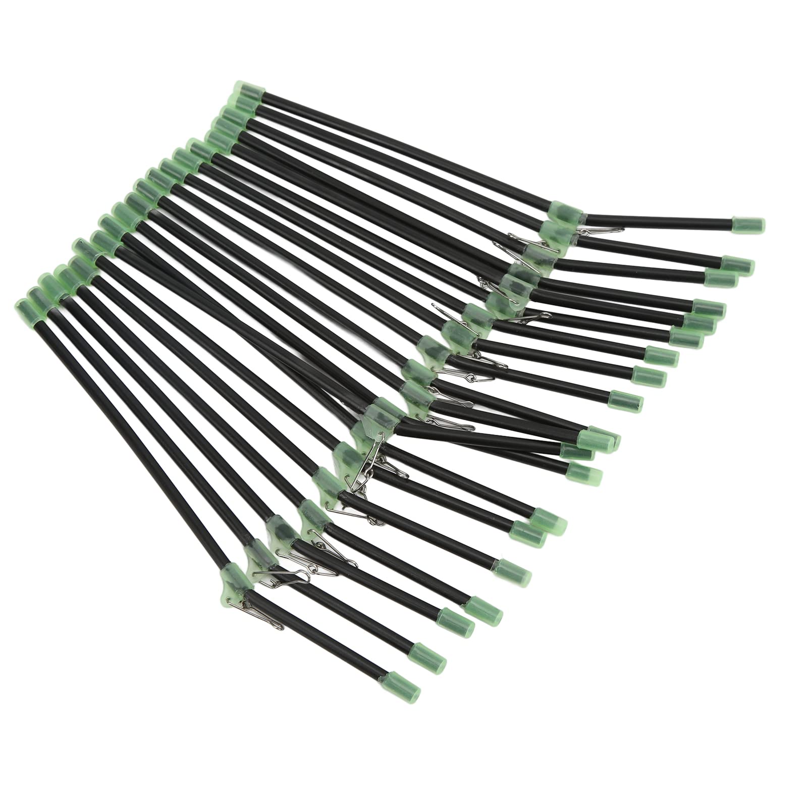 VBESTLIFE Fishing Anti Winding Booms Tube, 20Pcs Sea Fishing Anti Winding Feeder Boom with Snaps Tube Balance Connector Fish Tackle (black plastic)