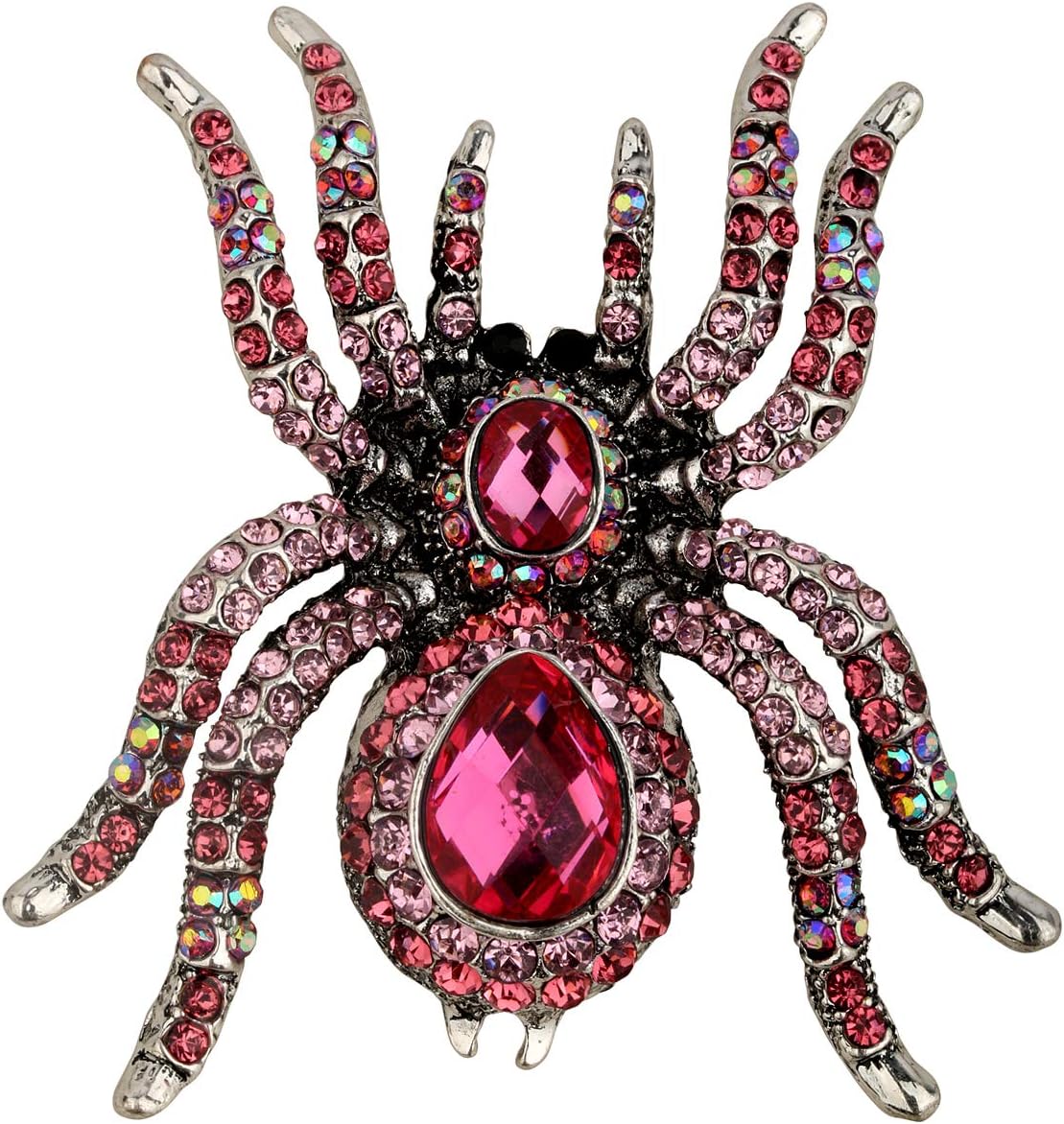 YACQWomen's Spider Stretch Rings Fit Finger Size 6.5 to 9 - Elastic Soft Band Perfect for Arthritis - Silk Scarf Holders - Lead & Nickle Free - 2-1/4 x 2-1/4 Inches - Halloween Costume Accessories