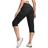ISEEGZ Hiking Capris for Women with Pockets Lightweight Quick Dry Cargo Capri Travel Pants Women Casual Women's Capris