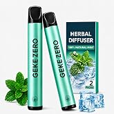 Herbal Diffuser Pen 2 Pack, Mint Non-Electric Personal Aroma Stick | For Adult Daily Use, Portable for Desk Breaks, Travel, Home, Gym and On-the-Go, PCTG Tip, Stainless Steel Tube, 600 Uses