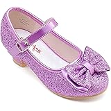 Walofou Flower Girls Dress Wedding Party Heel Mary Jane Princess Shoes for Kid Toddler