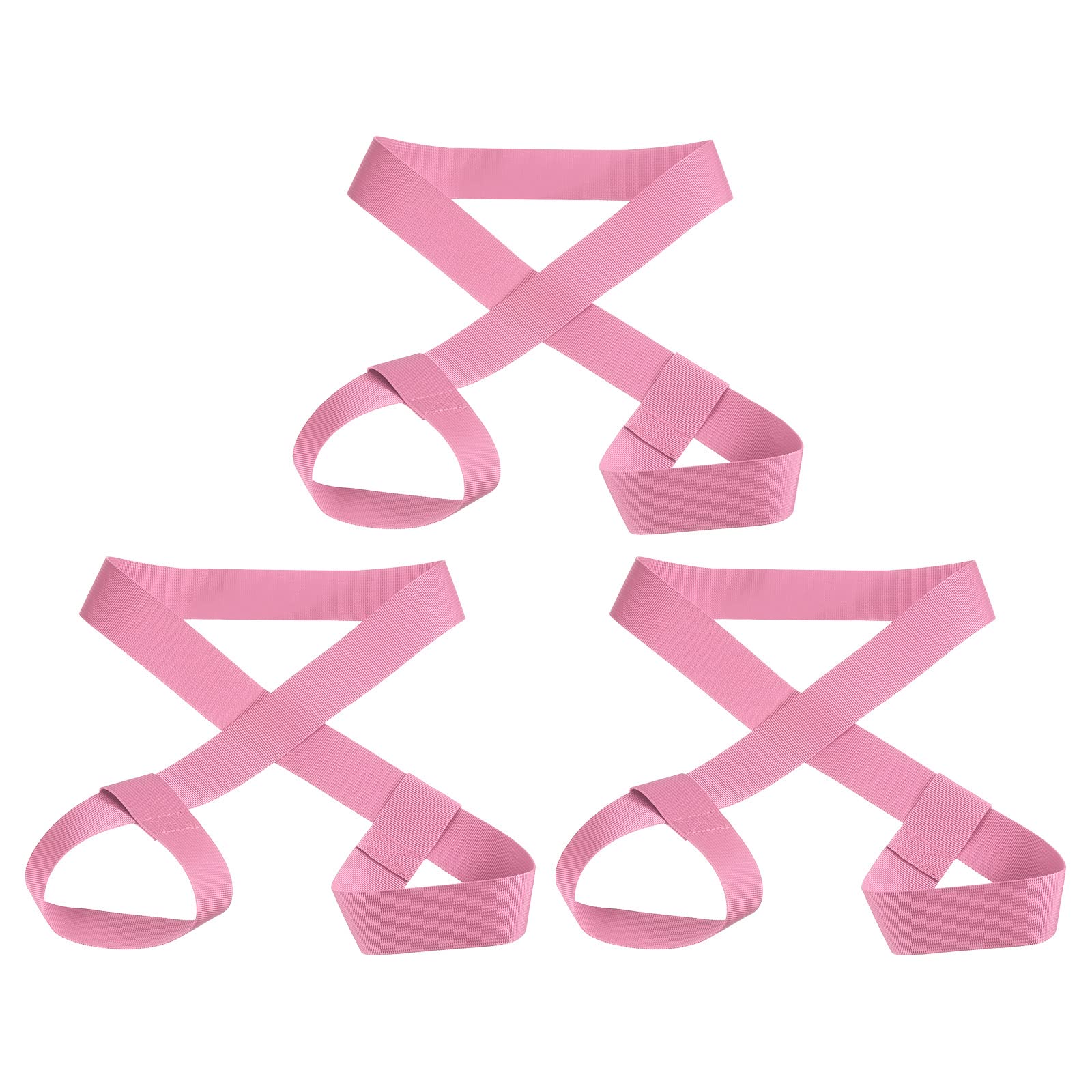 PATIKIL 126cmx3.8cm Roller Skate Leash, 3 Pack Adjustable Ski Boots Carrier Strap for Ski Boots, Roller Skates, Snowboard Boots, Yoga Mats, Pink