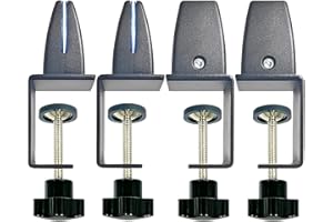 Jhanw Sneeze Guard Support Clamp for 1/8" to 51" Thick Panel, Adjustable Desk Divider Clamp, Aluminum Desk Partition Clips, Acrylic Plexiglass Partition Clamp Black, Desk Privacy Panel Clips 4 Pack