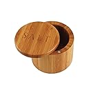 Totally Bamboo Salt Box, "Salt", Etched 100% Bamboo Container w/ Magnetic Lid For Secure Strong Storage Spices, Herbs, Seasoning & MORE!