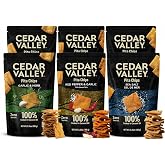Cedar Valley Pita Chips Variety Pack, Seed Oil Free, Coconut Oil, 6 Bags | Crisp, Golden &amp; Flaky-Thin, crispy double-layer crackers for hummus and dips, non-GMO, vegan, no preservatives, 6.35 oz bags