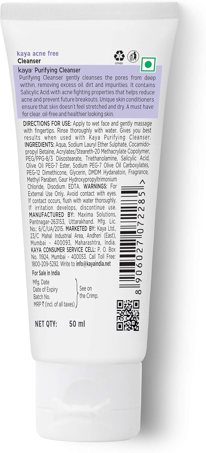kaya acne free purifying cleanser