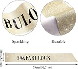 Leixi 50th Birthday Sash & Rhinestone Tiara Set Gold 50 Fabulous Gift view 3