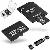 2-Pack 128GB MicroSDXC Memory Cards with SD Adapter & USB Reader, U3 V30 Standard Speed, High-Endurance TF Cards for Dash Cam & Security Camera, 4K Ready