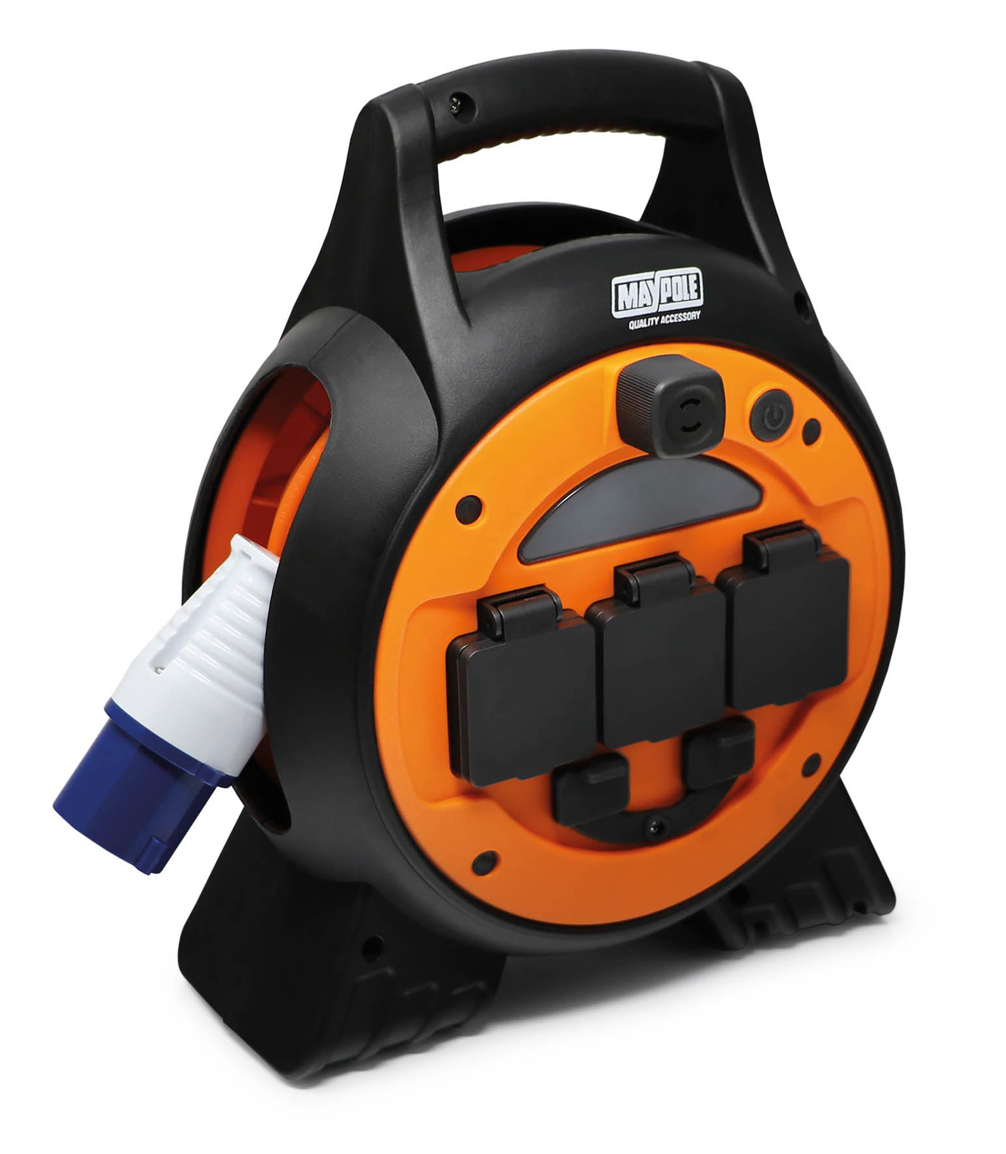 Maypole 230V 10A Mobile Mains Roller Power Unit with USB and Built in LED Light for Caravans, Camping, Campervans, Motorhomes