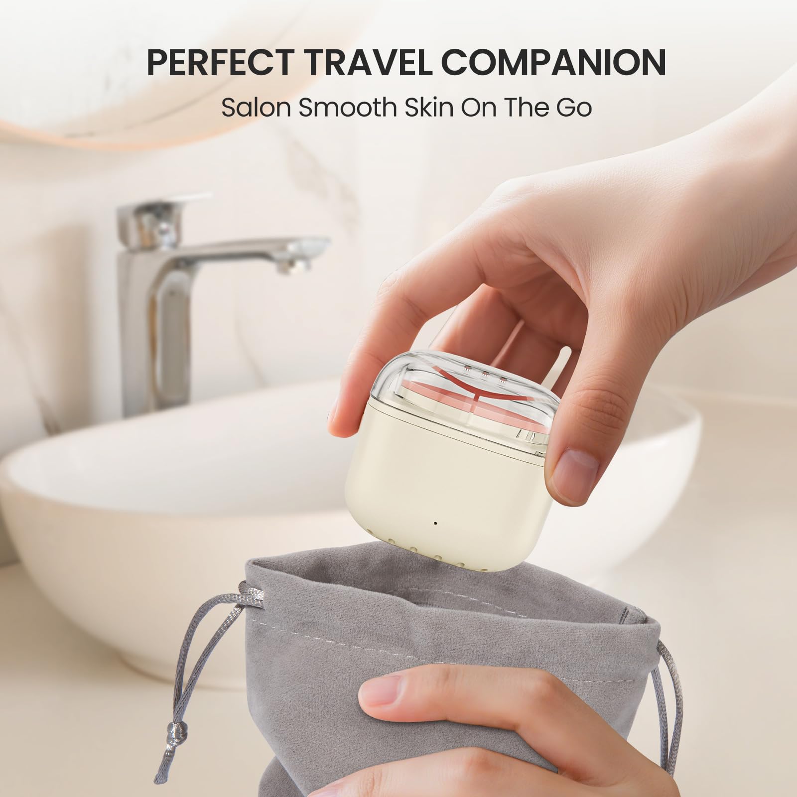 AUZEAL Eyebrow Waxing Kit for Women, Face Lip Nose Wax Hair Removal, 26 Eyebrow Waxing Sticks, 100g Wax Beads, USB Fast Heat, Smart Constant Temp, Mini Travel or Home Use