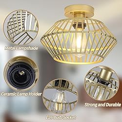 Jasopacp 1-Light Modern Gold Flush Mount Ceiling