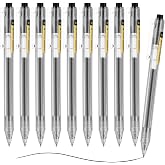 M&amp;G 10 Pcs Gel Pens, 0.5mm Black Ink Gel Pen Fine Point Pens, Retractable Gel Ink Rollerball Pens, Quick Dry Gel Ink Pens with Large Capacity Ink Smooth Writing for Office School