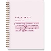 BAYOGITA Pink Christian Spiral Notebooks, Jeremiah 29:11 Bible Journaling Notebook, Religious Prayer Journal for Woman, Church Notes Notebook, Christian Gifts for Women, 5.5x8.3 Inches