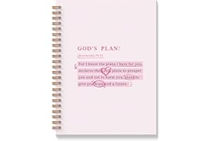 BAYOGITA Pink Christian Spiral Notebooks, Jeremiah 29:11 Bible Journaling Notebook, Religious Prayer Journal for Woman, Church Notes Notebook, Christian Gifts for Women, 5.5x8.3 Inches