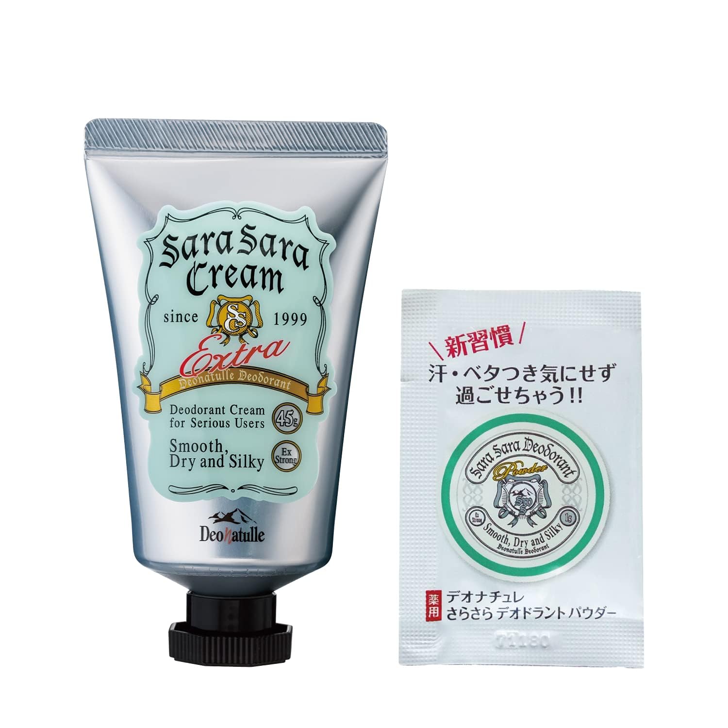 【Amazon.co.jp 限定】【医薬部外品】 デオナチュレ さらさらクリーム ワキ用 直ヌリ 制汗剤 クリーム 無香料 ワキガ 1個(45g)さらさらパウダーサシェ付商品画像