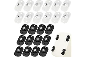 TRVL FIELDER Self Adhesive Caster Wheels, Appliance Rollers for Kitchen Appliances, 360° Swivel Mini Universal Wheel Roller Casters, Sticky Pulley for Trash Can, Storage Box, Small Furniture (Black,White - 24 Pcs)