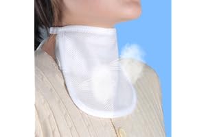 BRRNOO Neck Trachea Cover, Double Layer Stoma Protector Shower Collar Adjustable Tracheotomy Cover, Dust Cover Stoma Guard (White)