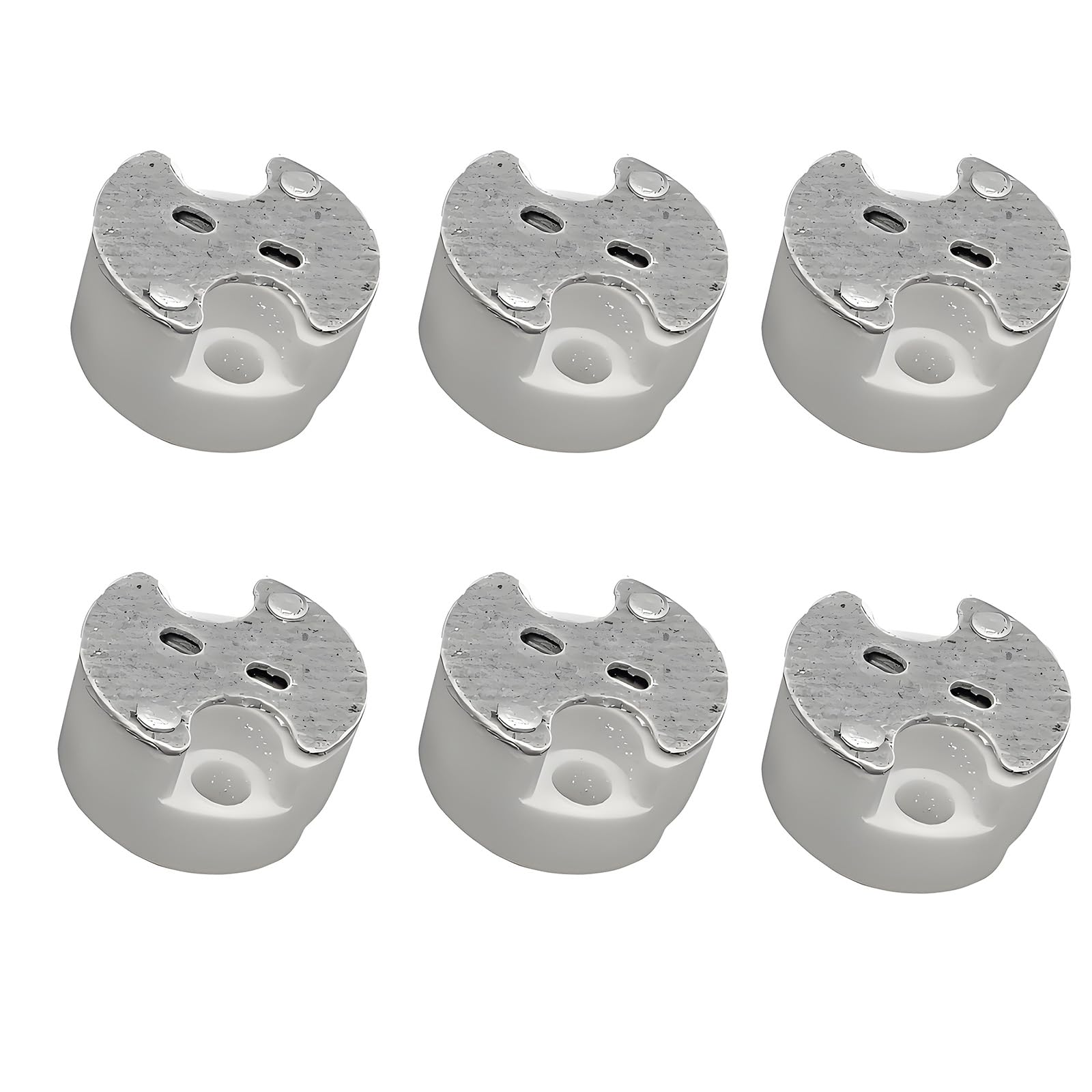 6 Pack of MR16 GU5.3 /G4 Ceramic Socket,TWDRTDD MR11 G4.0, G5.3, G6.35 Bi-Bin Base LED/Halogen Lamp Holder (Push wire contacts)