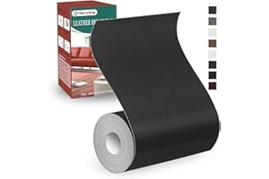 G GEYYANG GEYYANG Leather Repair Kit for Furniture, 4 x 63 Inches self Adhesive Leather Repair Tape for Damaged Leather Furniture, Sofa Seating, Leather Goods(Black - Litchi Grain)