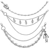 DRABPOI 3 PCS Skull Pants Chain for Men Women Wallet Chains for Men Punk Trousers Pants Chains for Biker Heavy Skull Chain Belt Goth Accessories