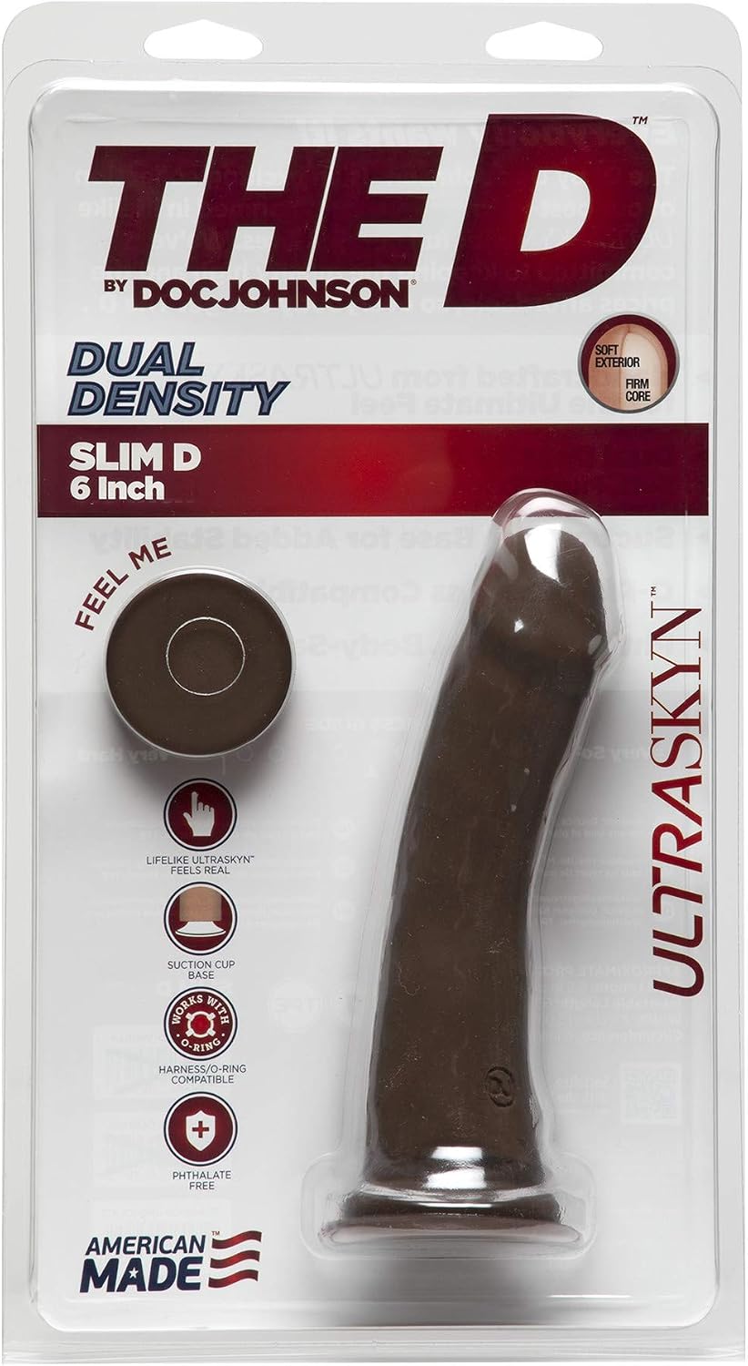 THE D Slim D 6 in No Balls ULTRASKYN Brown, Chocolate, 6 Inch - Image 3