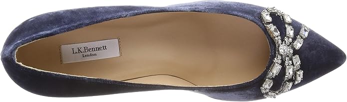 lk bennett blue velvet shoes