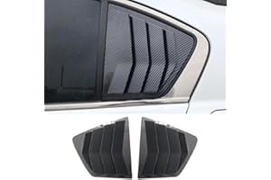 XITER 2PCS ABS Carbon Fibre Racing Style ABS Rear Side Window Louvers Air Vent Scoop Shades Cover Blinds for Accord 8th Sedan 2008-2012,Carbon Fiber Black