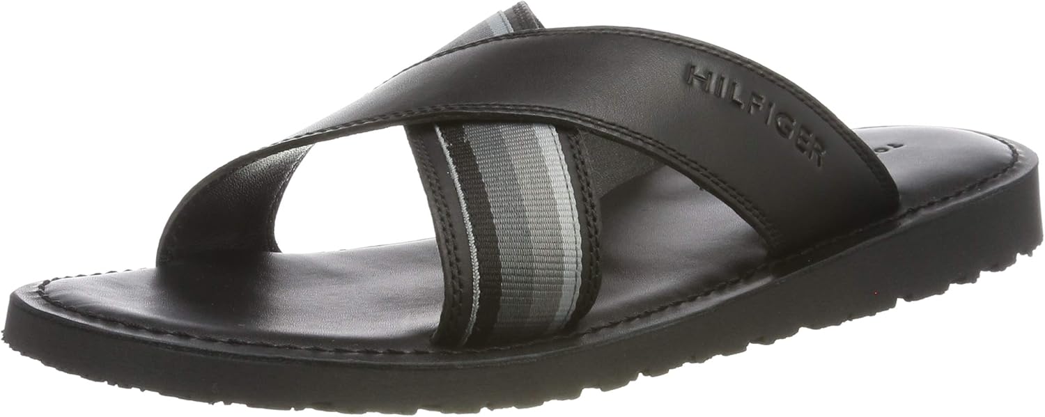 tommy hilfiger men's leather sandals