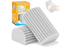 YFUIF 2-Pack Damp Clean Duster Sponge, Magic Sponge Eraser Baseboard Cleaner Tool, Dusters for Cleaning Blinds, Glass, Vents,