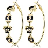 Boderier Game Day Earrings for Women Football Helmet Jersey Hoop Earrings Game Day Team Pride Sports Earrings Accessories Gifts
