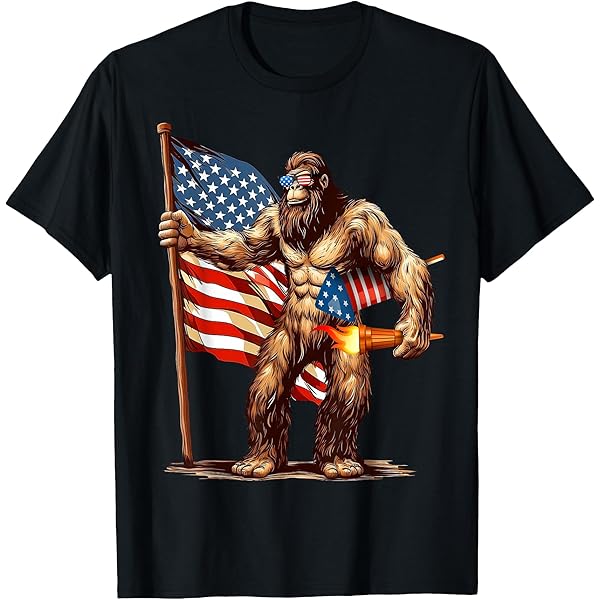 Amazon.com: Bigfoot Merica Rock American Flag Patriotic 4th of