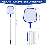 Jsdoin Swimming Pool Skimmer Net with 160cm Telescopic Aluminum Pole view 2