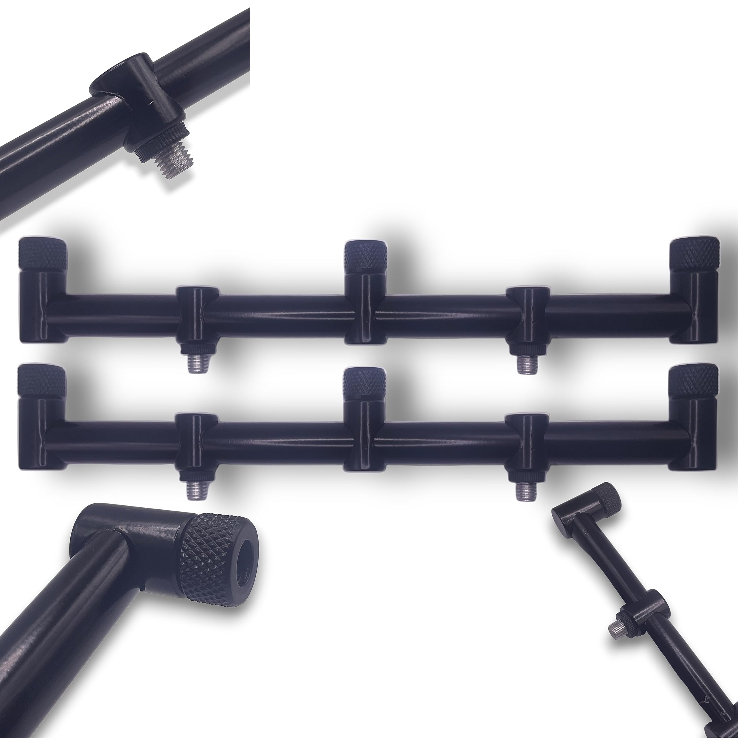 2 Lidsters 3 Rod Goal Post Buzz Bar Black 30cm 3 Post 2 Leg 16mm Carp Fishing