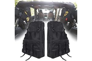 SUPAREE Roll Bar Storage Bag Cargo Cage fits for 1997-2024 Jeep Wrangler JK TJ LJ & Unlimited JL 4-Door with Multi-Pockets & Organizers & Cargo Bag Saddlebag Tool Kit