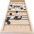 Fast Sling Puck Game Large Size Hockey Melightful Pass Puck Game Board Wooden for Kids Adults Party Family Night Fun Game Traveling Camping Birthday (Super Winner)…
